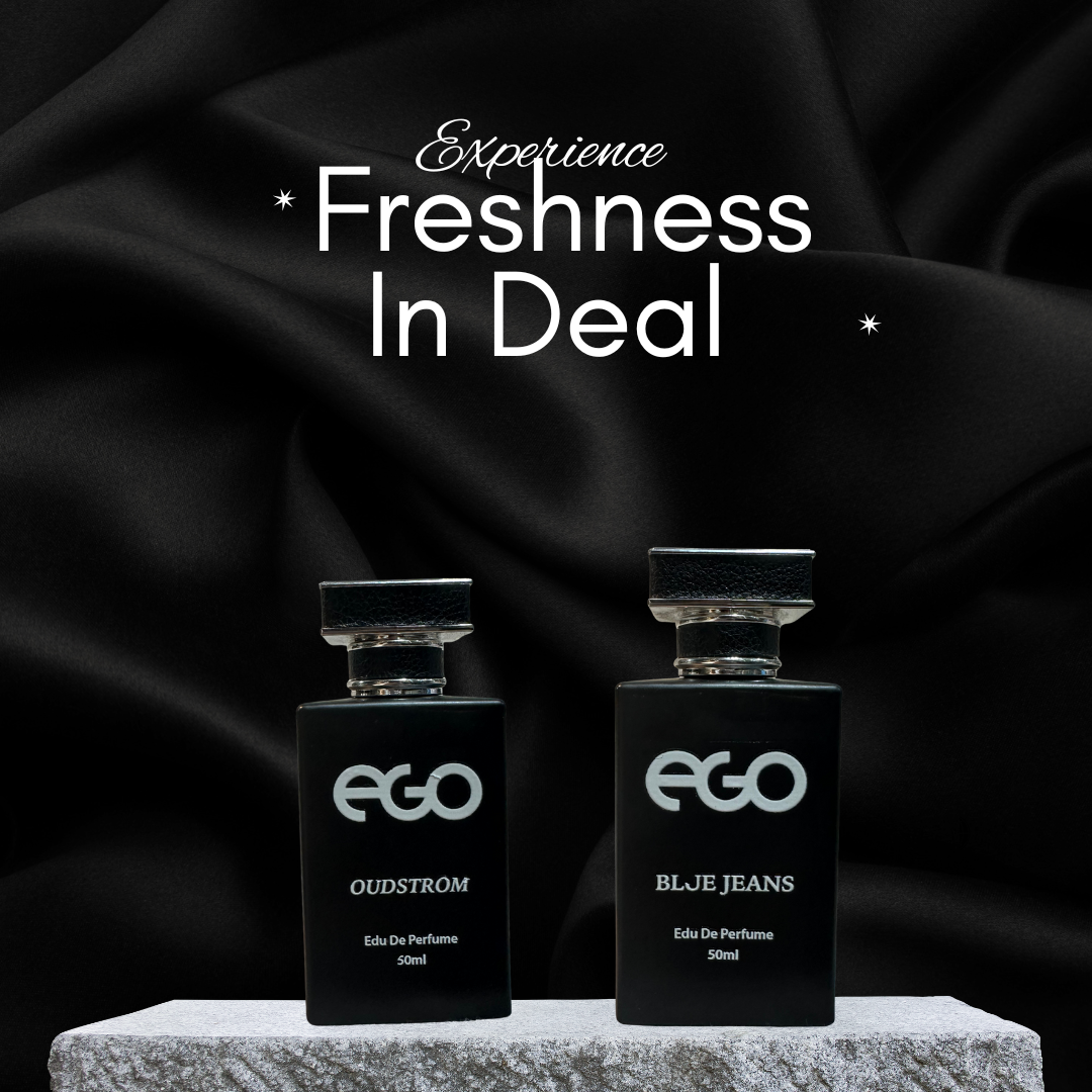 EGO Dual Perfume Deal – Oudstrom & Blue Jeans (50ml each)